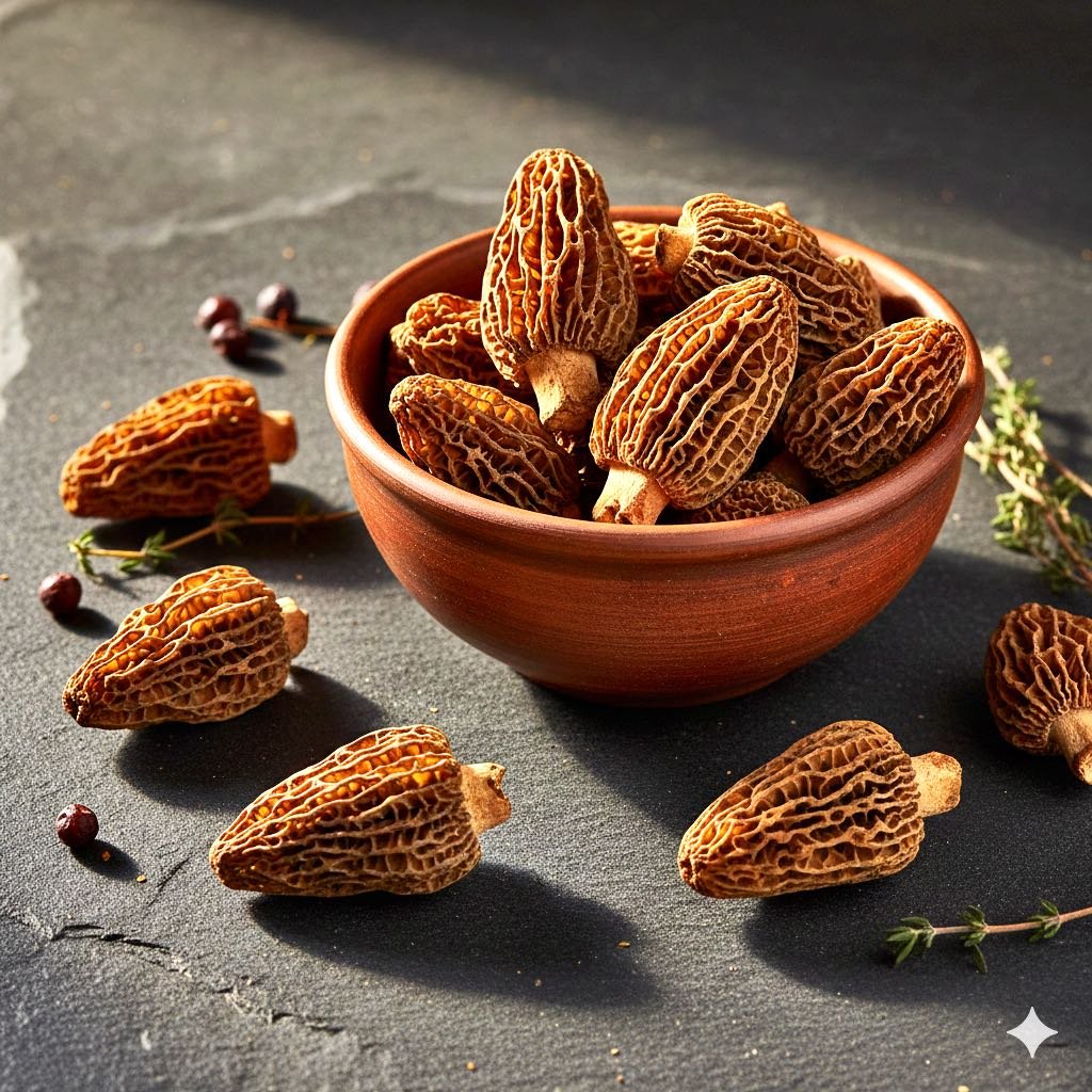 mus-kashmiri-pahadi-morel-mushroom.jpg Kashmiri Pahadi Morel Mushroom (Gucchi) - Image 1